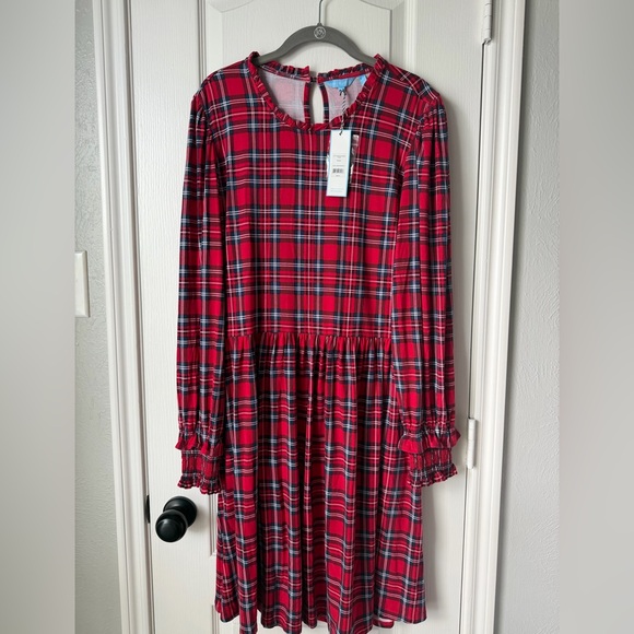 NWT Draper James Red Plaid Dress, size Large - Picture 1 of 5